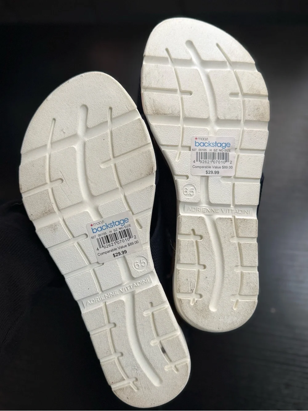 Women's Navy Knit Open-Toe Wedge Sandals 6.5